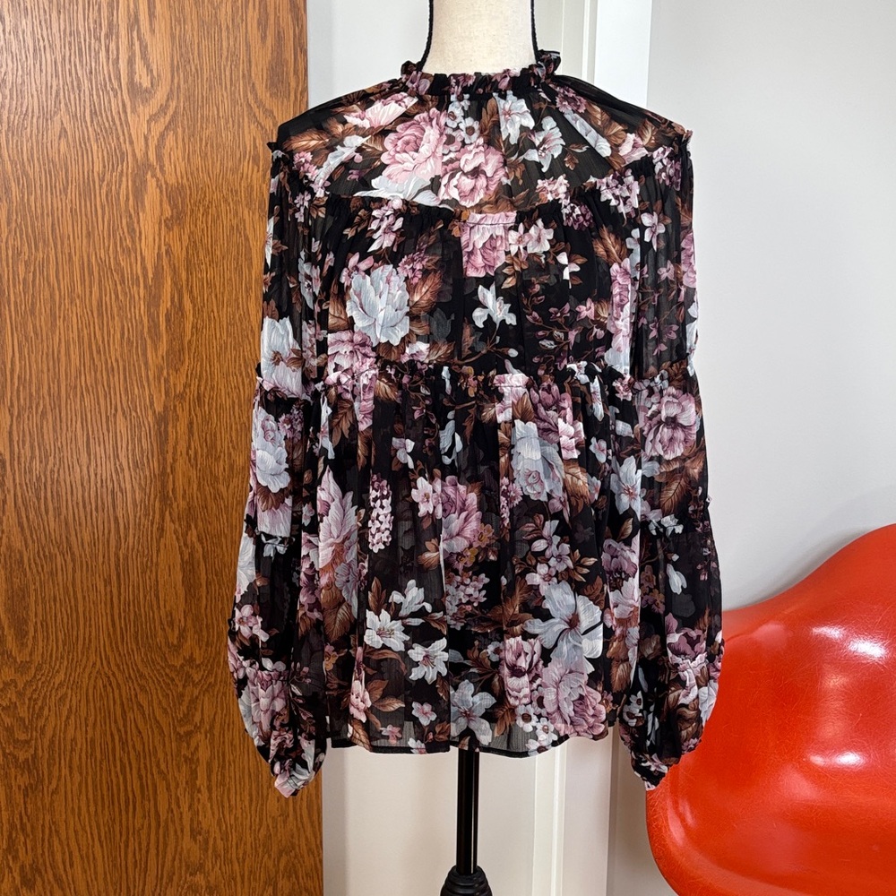 Sheer Ruffled Blouse